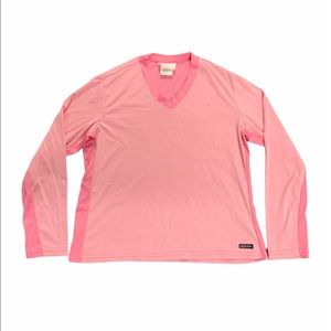 Athleta 2-Toned Pink Long Sleeve Performance Shirt